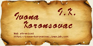 Ivona Koronsovac vizit kartica